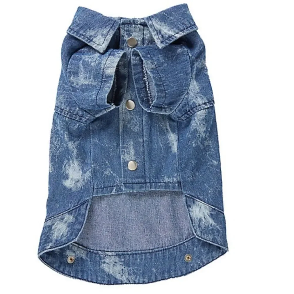 Top Paw Brand Dog Denim Jacket Short Sleeve